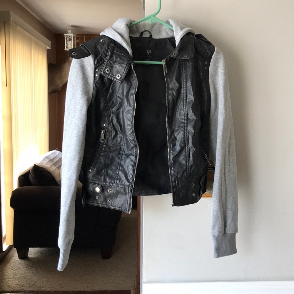 Full Tilt faux leather jacket with hood